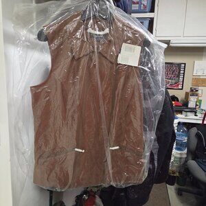 Dennis Basso brown quilted vest.